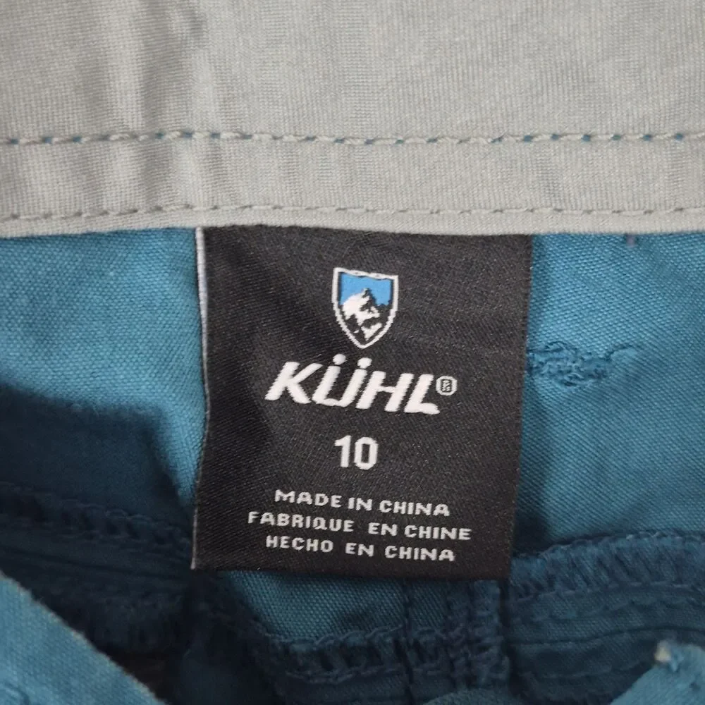 KUHL Spire Women's Hiking Short Size 10 Teal Blue Outdoors Crunchy Granola Walk